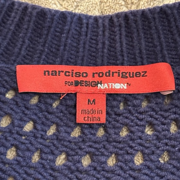 Narciso Rodriguez  Womens M Purple And Gold Open‎ Sweater Boho Streetwear Whimsy - Picture 6 of 8